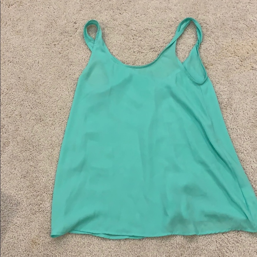 Sea foam green tank top with back bow detail